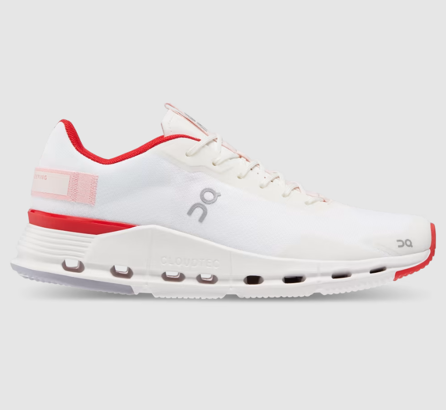 On Cloud Shoes Canada Men's Cloudnova Form-White | Red - Click Image to Close