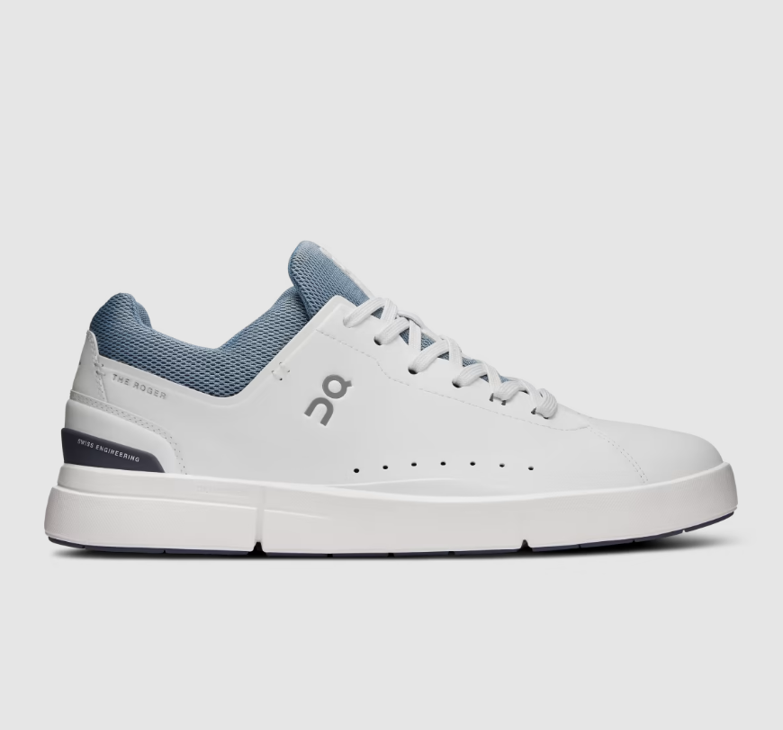 On Cloud Shoes Canada Men's THE ROGER Advantage-White | Chambray - Click Image to Close