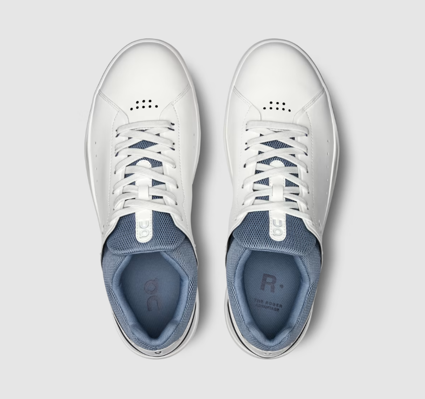 On Cloud Shoes Canada Men's THE ROGER Advantage-White | Chambray - Click Image to Close