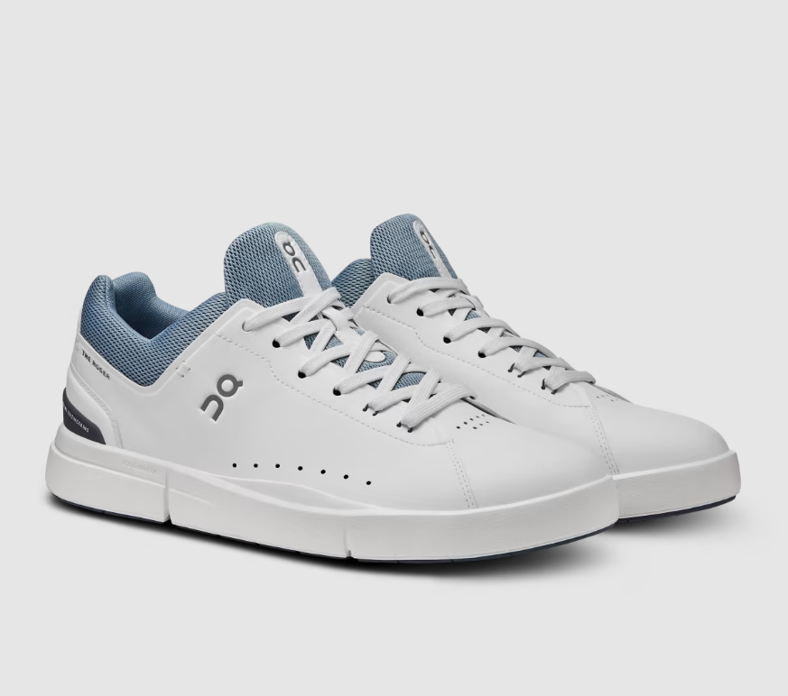 On Cloud Shoes Canada Men's THE ROGER Advantage-White | Chambray - Click Image to Close