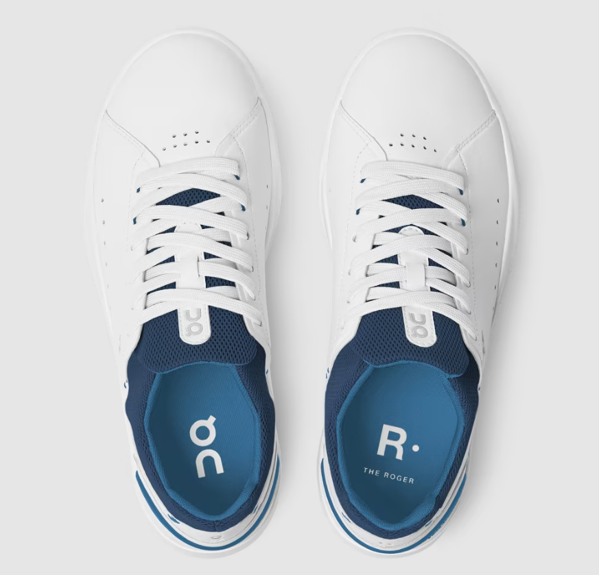 On Cloud Shoes Canada Men's THE ROGER Advantage-White | Cobalt - Click Image to Close