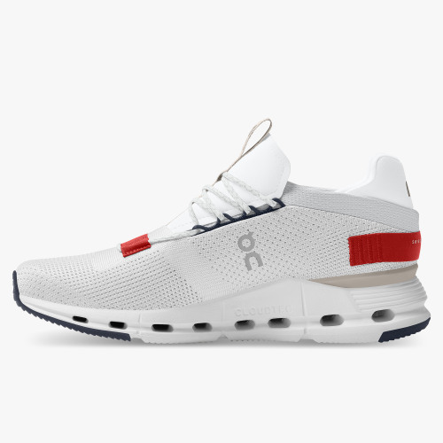 On Cloud Shoes Canada Men's Cloudnova-White | Red - Click Image to Close