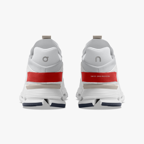 On Cloud Shoes Canada Men's Cloudnova-White | Red - Click Image to Close