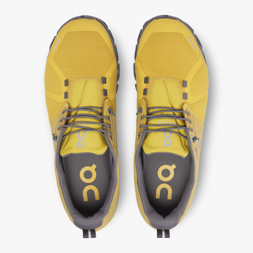 On Cloud Shoes Canada Men's Cloud 5 Waterproof-Mustard | Rock - Click Image to Close