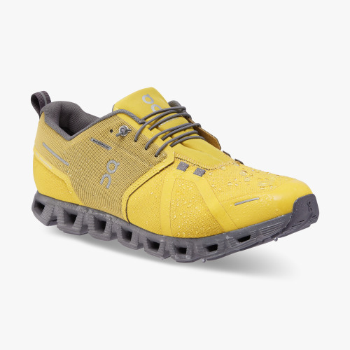 On Cloud Shoes Canada Men's Cloud 5 Waterproof-Mustard | Rock - Click Image to Close