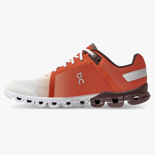 On Cloud Shoes Canada Women's Cloudflow-Rust | White - Click Image to Close