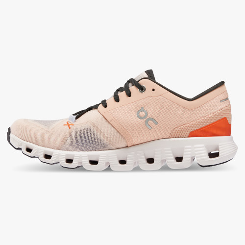 On Cloud Shoes Canada Women's Cloud X 3-Rose | Sand - Click Image to Close
