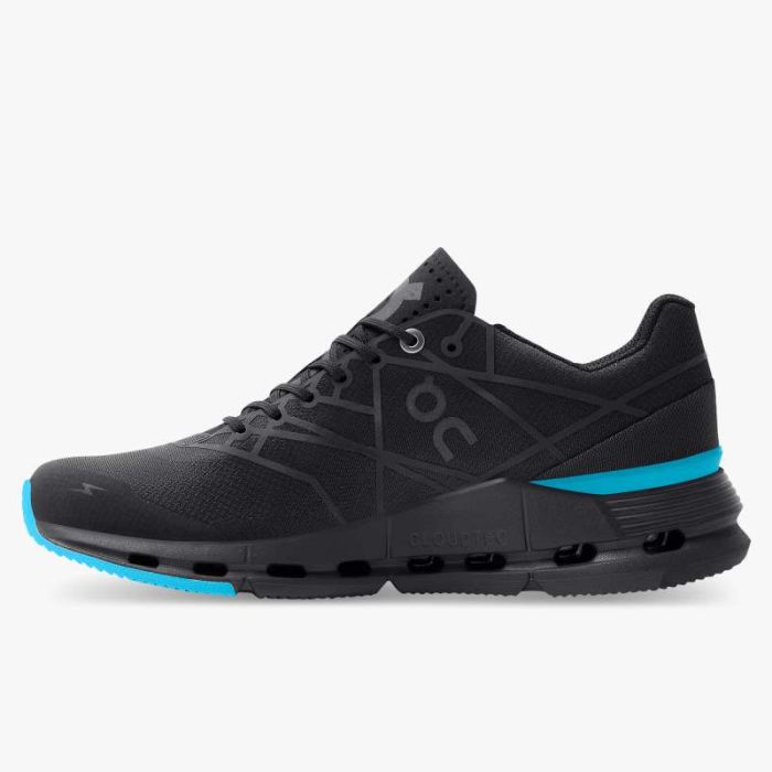 On Cloud Shoes Canada Women's Cloudnova Z5-Black | Cyan - Click Image to Close