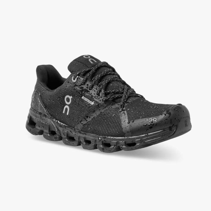 On Cloud Shoes Canada Women's Cloudflyer Waterproof-Black | Luna