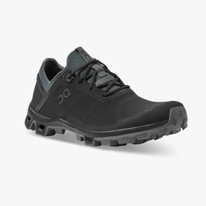 On Cloud Shoes Canada Women's Cloudventure Peak-Black | Rock - Click Image to Close