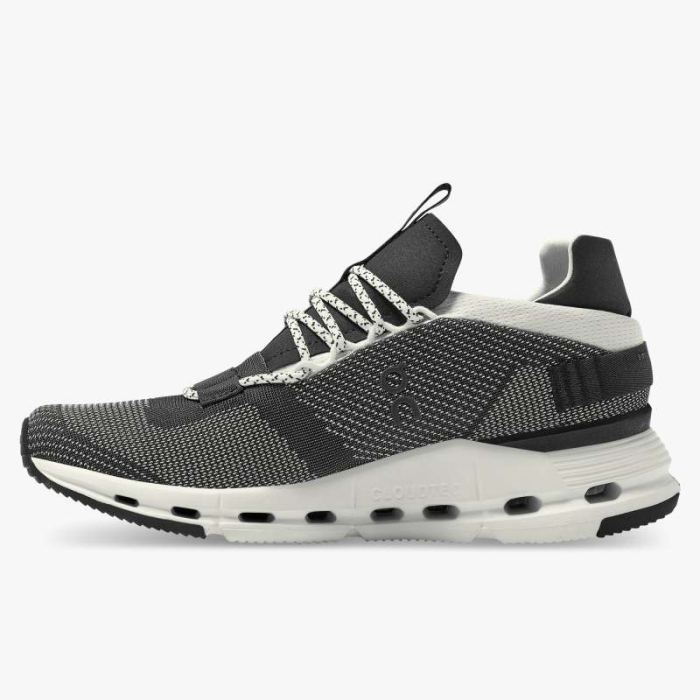 On Cloud Shoes Canada Men's Cloudnova-Black | White - Click Image to Close