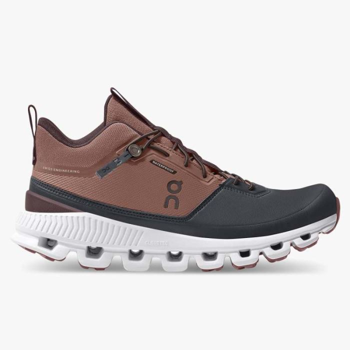 On Cloud Shoes Canada Women's Cloud Hi Waterproof-Cocoa | Pebble - Click Image to Close