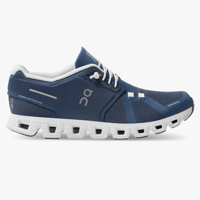 On Cloud Shoes Canada Men's Cloud 5-Denim | White - Click Image to Close