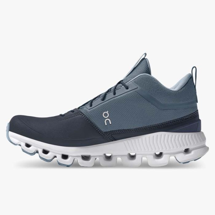 On Cloud Shoes Canada Women's Cloud Hi Waterproof-Dust | Navy - Click Image to Close