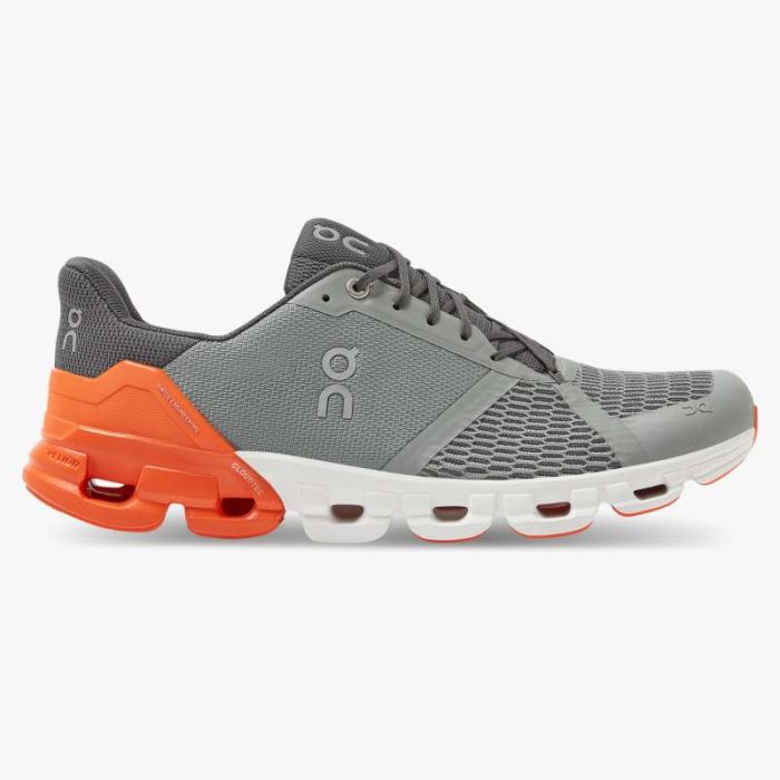 On Cloud Shoes Canada Men's Cloudflyer-Grey | Orange - Click Image to Close