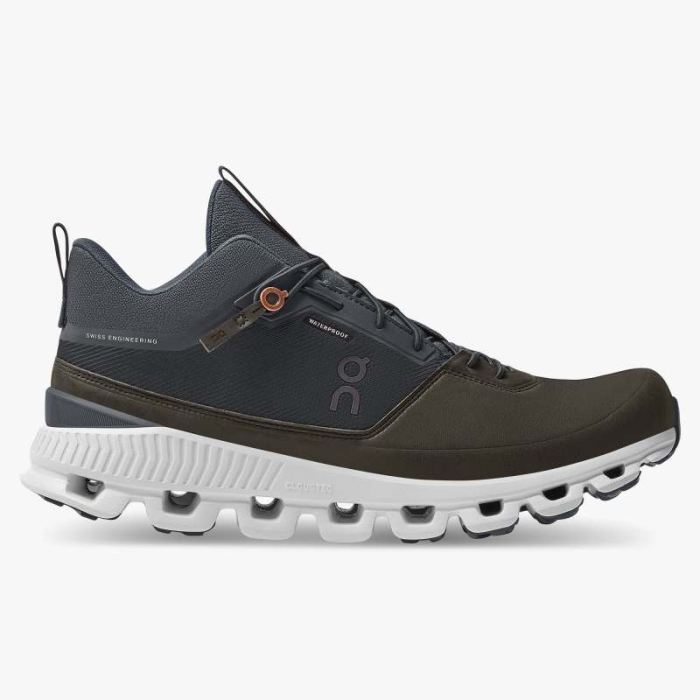 On Cloud Shoes Canada Men's Cloud Hi Waterproof-Ink | Brown - Click Image to Close