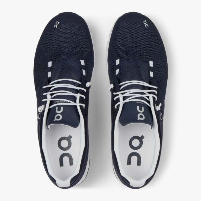 On Cloud Shoes Canada Men's Cloud-Navy | White - Click Image to Close