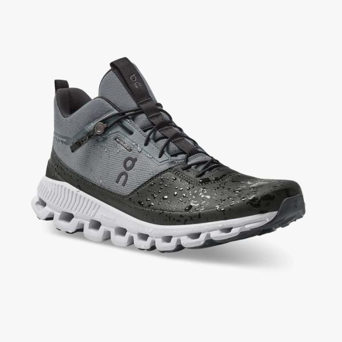 On Cloud Shoes Canada Men's Cloud Hi Waterproof-Rock | Magnet - Click Image to Close