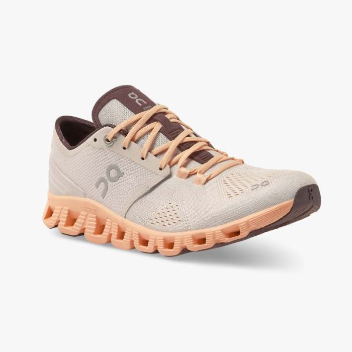 On Cloud Shoes Canada Men's Cloud X-Silver | Almond - Click Image to Close