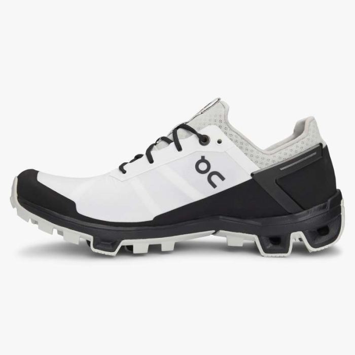 On Cloud Shoes Canada Women's Cloudventure Peak-White | Black - Click Image to Close