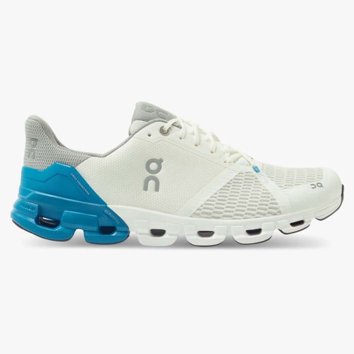 On Cloud Shoes Canada Men's Cloudflyer-White | Blue - Click Image to Close