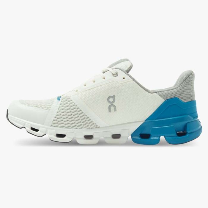 On Cloud Shoes Canada Men's Cloudflyer-White | Blue - Click Image to Close