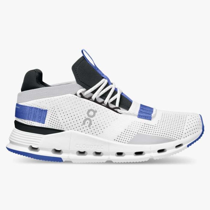 On Cloud Shoes Canada Men's Cloudnova-White | Cobalt - Click Image to Close