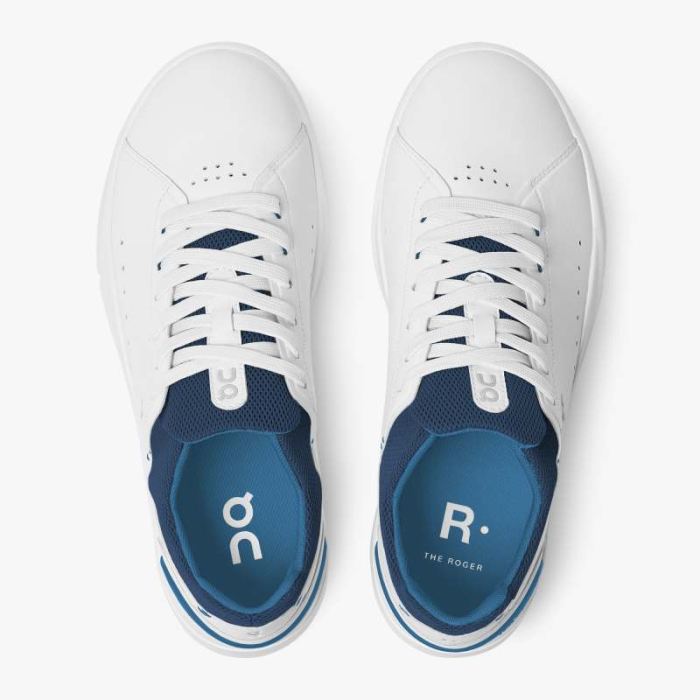 On Cloud Shoes Canada Men's THE ROGER Advantage-White | Cobalt - Click Image to Close