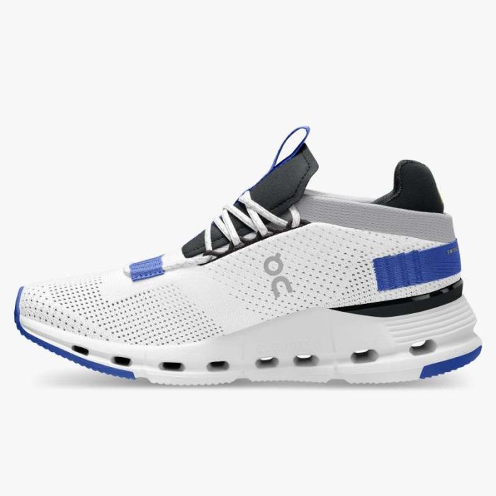 On Cloud Shoes Canada Men's Cloudnova-White | Cobalt - Click Image to Close