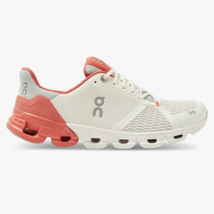 On Cloud Shoes Canada Women's Cloudflyer-White | Coral - Click Image to Close