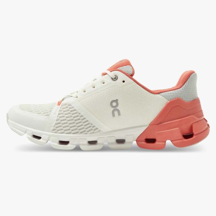 On Cloud Shoes Canada Women's Cloudflyer-White | Coral - Click Image to Close