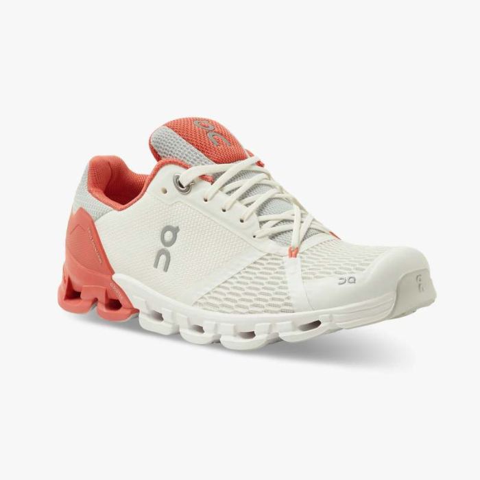 On Cloud Shoes Canada Women's Cloudflyer-White | Coral - Click Image to Close