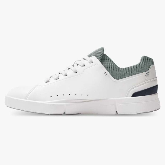 On Cloud Shoes Canada Men's THE ROGER Advantage-White | Eucalypt - Click Image to Close