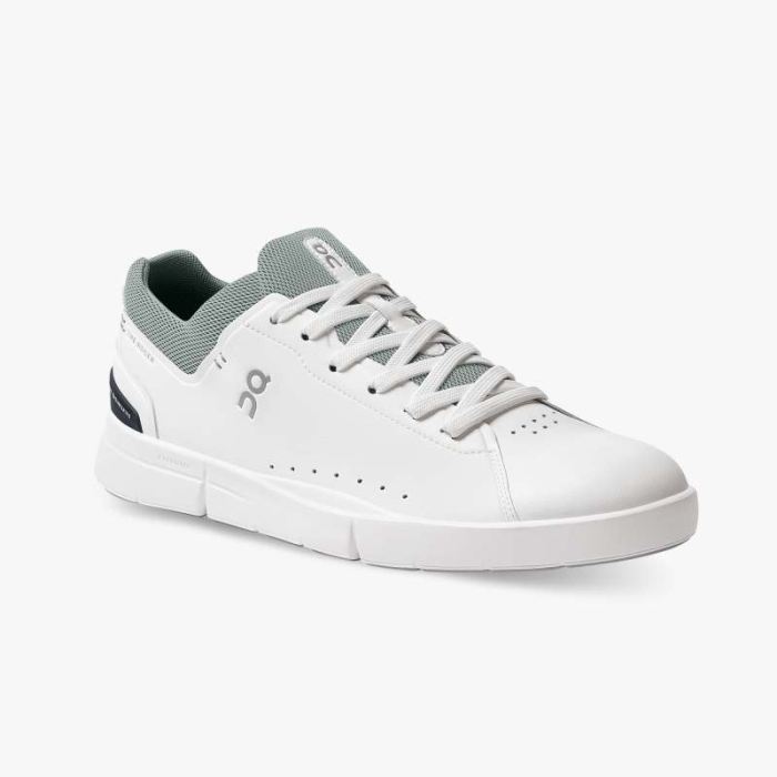 On Cloud Shoes Canada Men's THE ROGER Advantage-White | Eucalypt - Click Image to Close