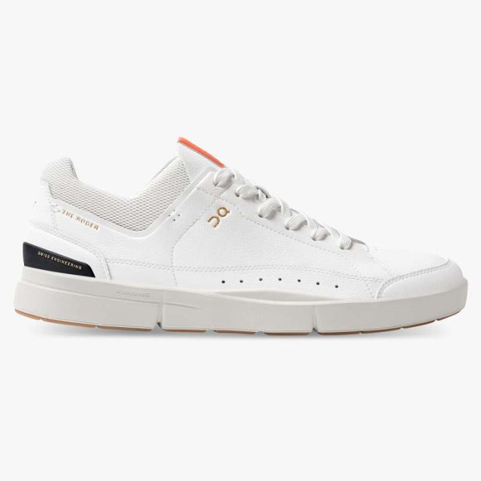 On Cloud Shoes Canada Men's THE ROGER Centre Court-White | Flame - Click Image to Close