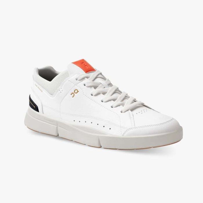 On Cloud Shoes Canada Men's THE ROGER Centre Court-White | Flame - Click Image to Close