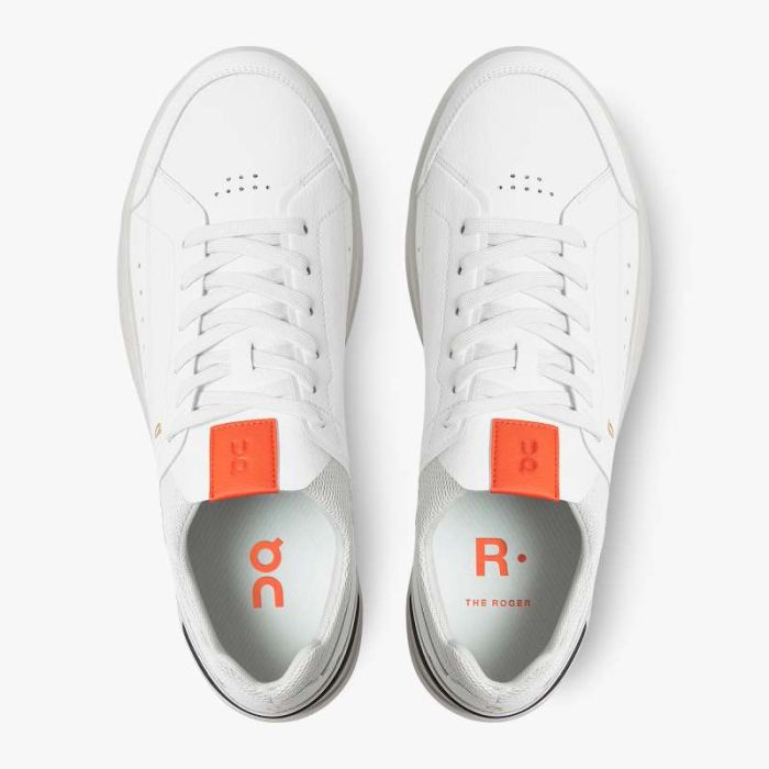 On Cloud Shoes Canada Men's THE ROGER Centre Court-White | Flame - Click Image to Close