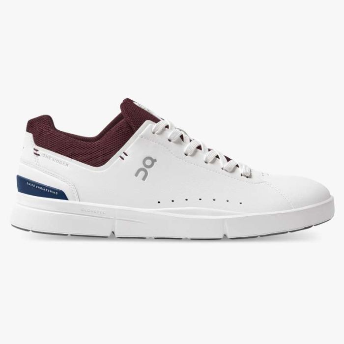 On Cloud Shoes Canada Men's THE ROGER Advantage-White | Mulberry - Click Image to Close