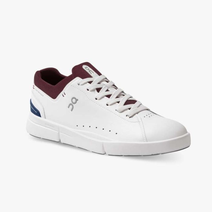 On Cloud Shoes Canada Men's THE ROGER Advantage-White | Mulberry - Click Image to Close