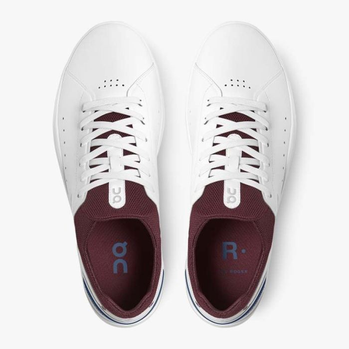 On Cloud Shoes Canada Men's THE ROGER Advantage-White | Mulberry - Click Image to Close