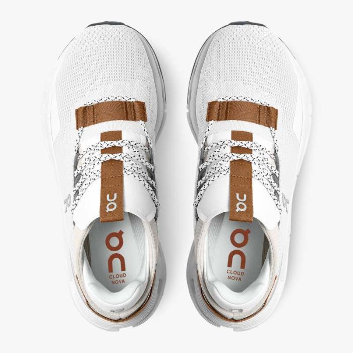 On Cloud Shoes Canada Men's Cloudnova-White | Pearl - Click Image to Close