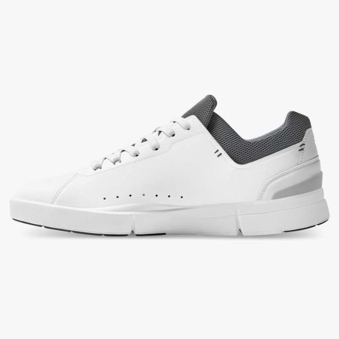 On Cloud Shoes Canada Men's THE ROGER Advantage-White | Rock - Click Image to Close