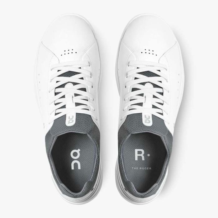 On Cloud Shoes Canada Men's THE ROGER Advantage-White | Rock - Click Image to Close