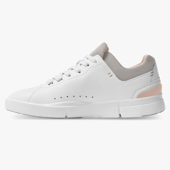 On Cloud Shoes Canada Women's THE ROGER Advantage-White | Rose - Click Image to Close