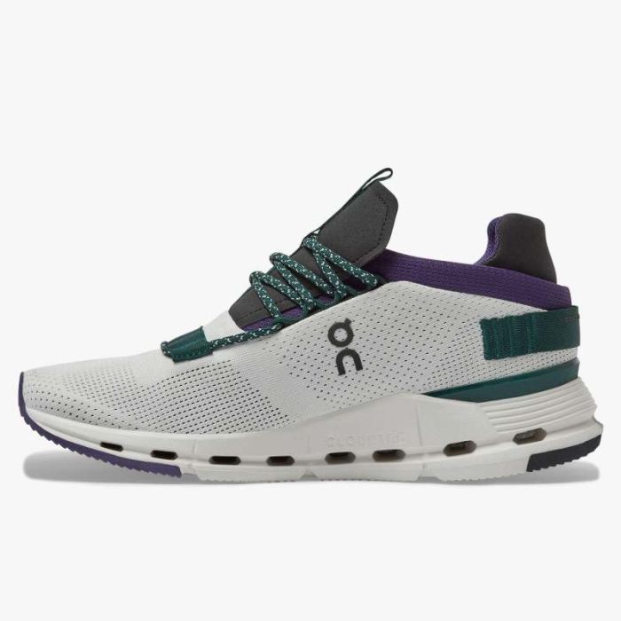 On Cloud Shoes Canada Women's Cloudnova-White | Violet - Click Image to Close