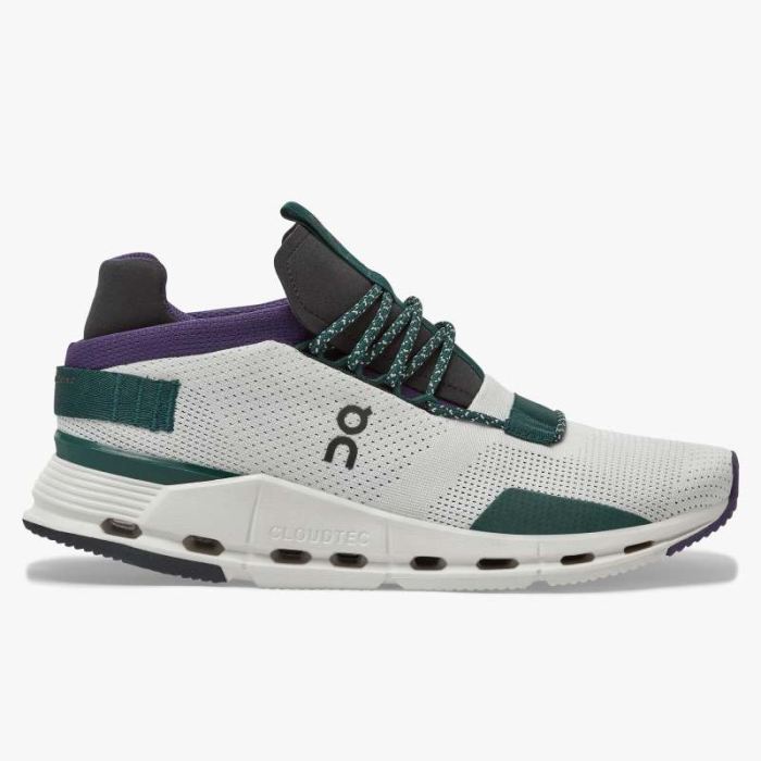 On Cloud Shoes Canada Men's Cloudnova-White | Violet - Click Image to Close